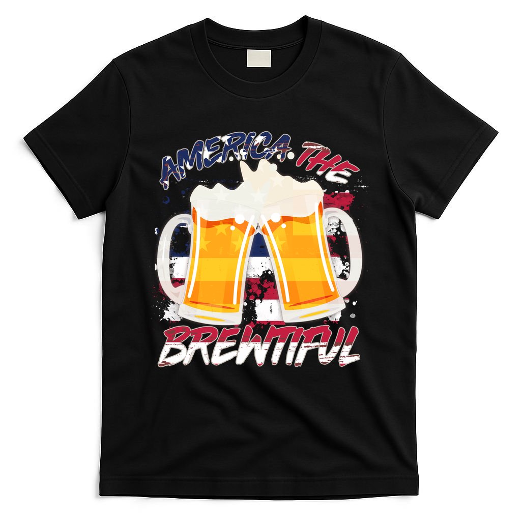 America The Brewtiful Beer USA Flag T-Shirt