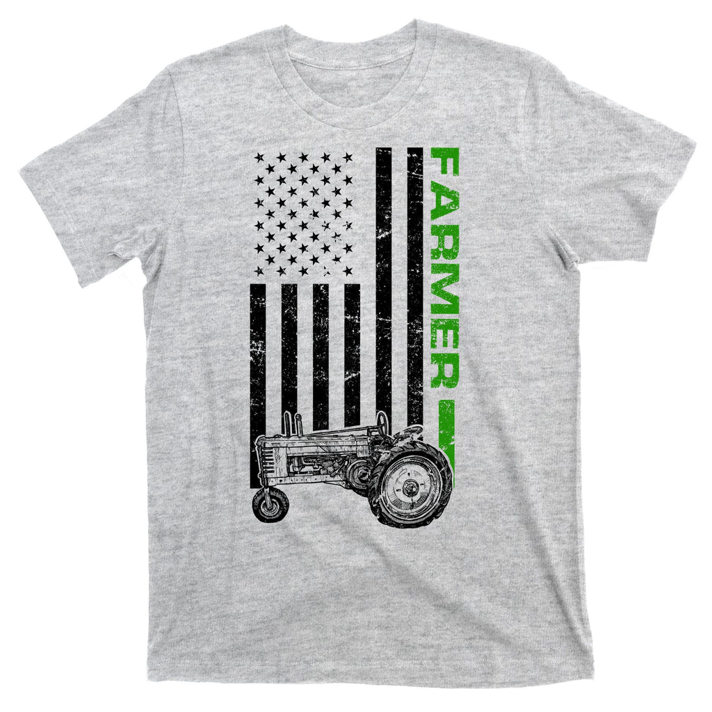 American Farmer USA Tractor Flag T-Shirt