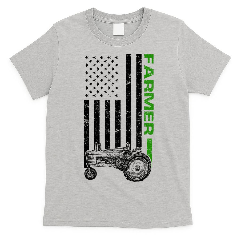 American Farmer USA Tractor Flag T-Shirt