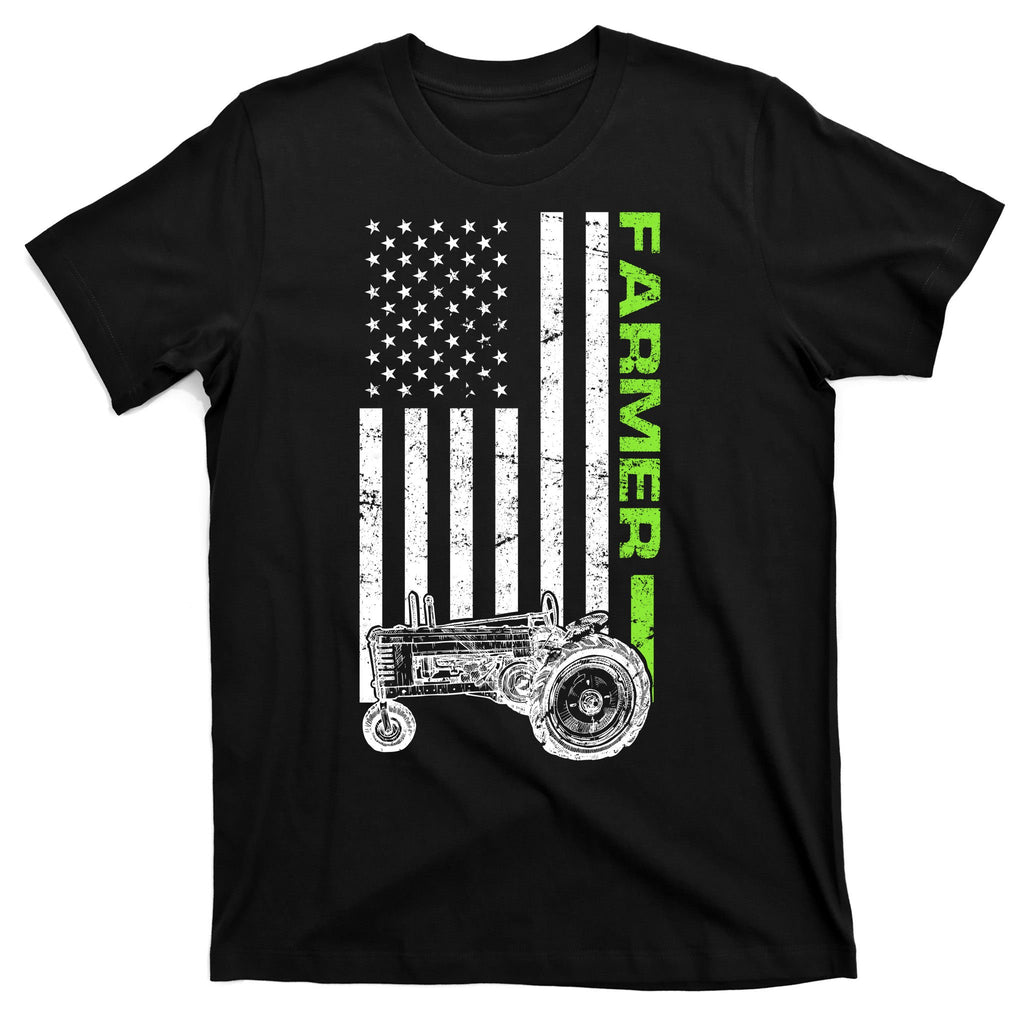 American Farmer USA Tractor Flag T-Shirt