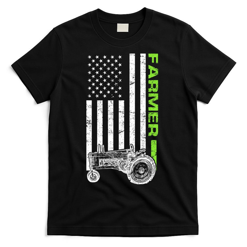 American Farmer USA Tractor Flag T-Shirt
