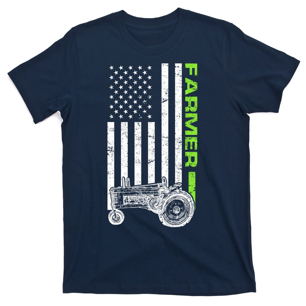 American Farmer USA Tractor Flag T-Shirt