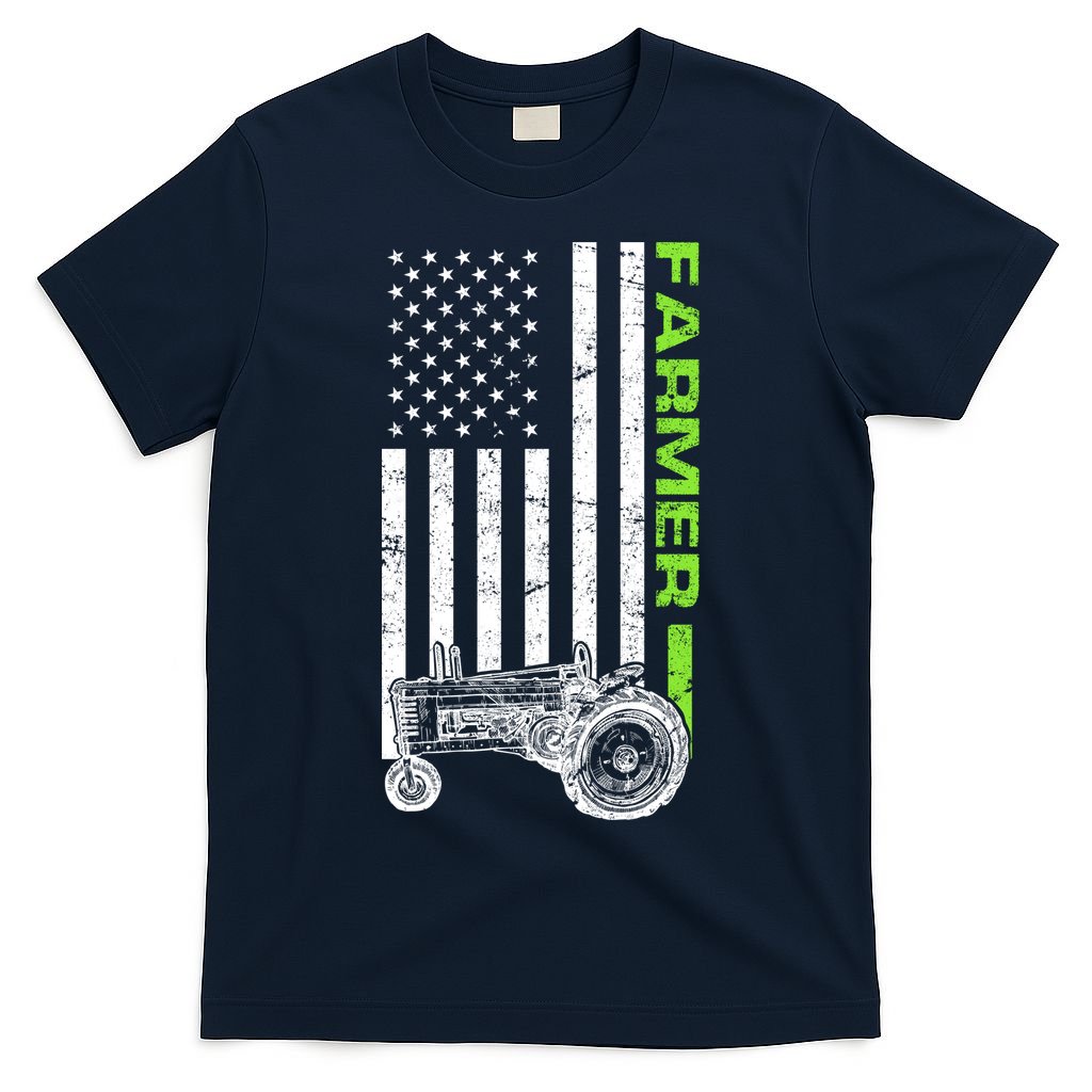 American Farmer USA Tractor Flag T-Shirt