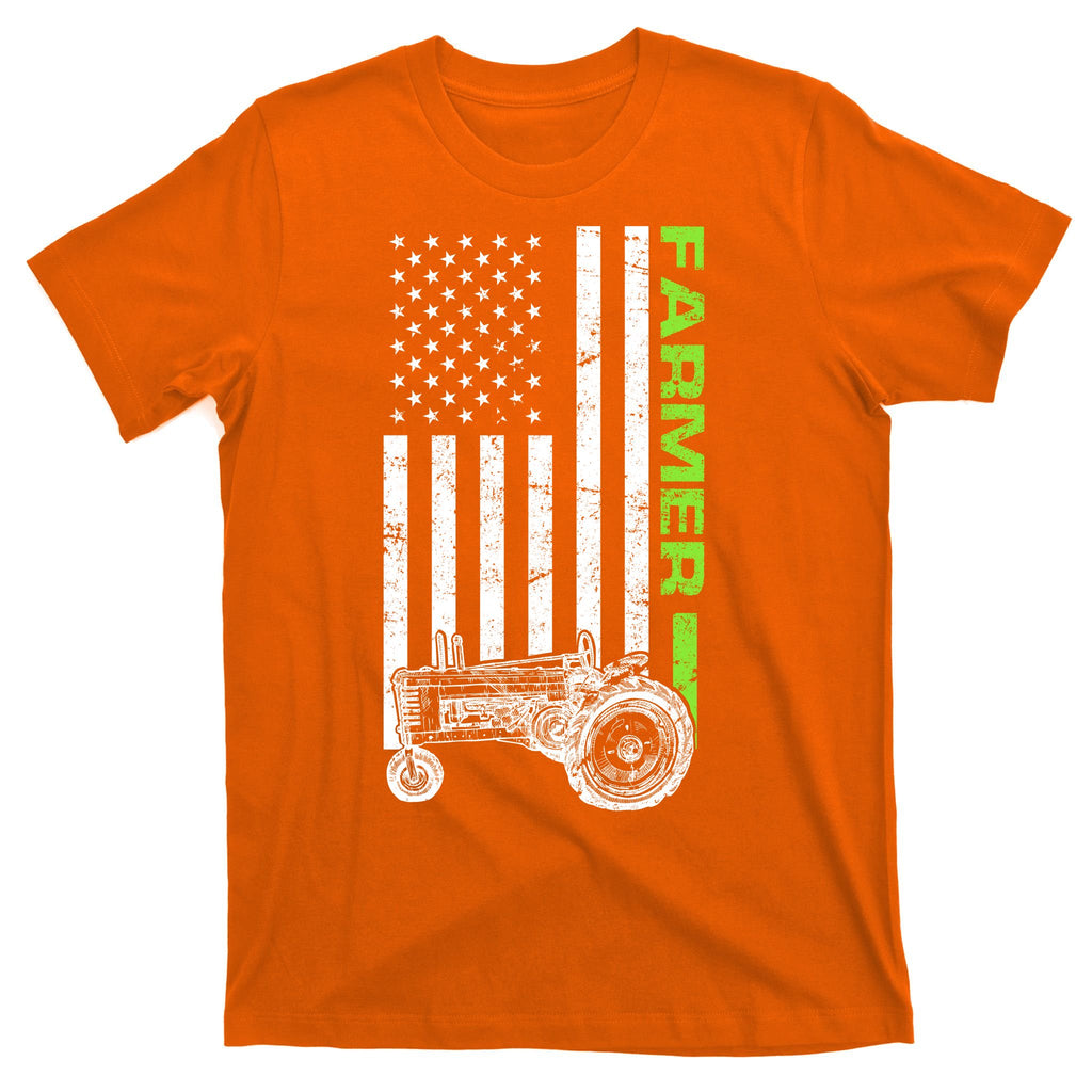 American Farmer USA Tractor Flag T-Shirt