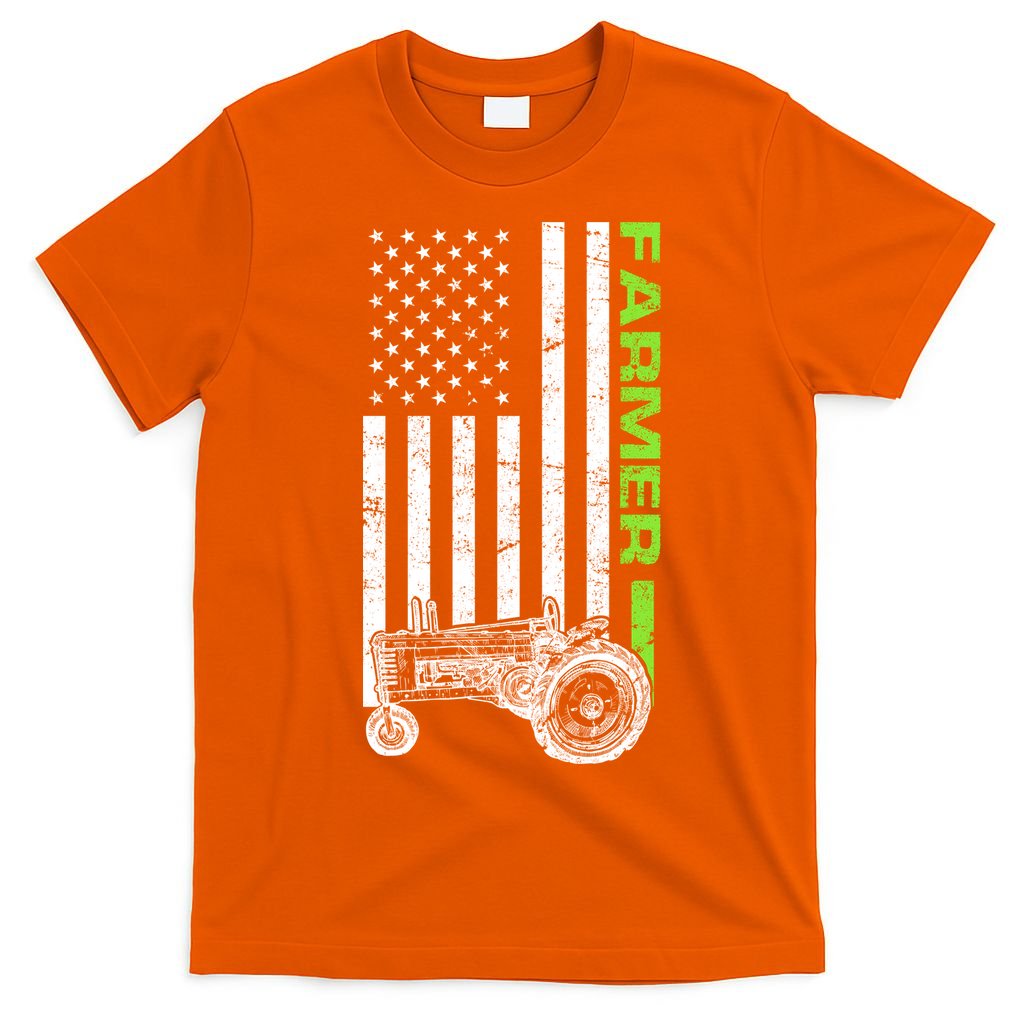 American Farmer USA Tractor Flag T-Shirt