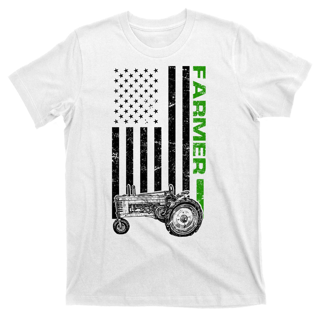 American Farmer USA Tractor Flag T-Shirt