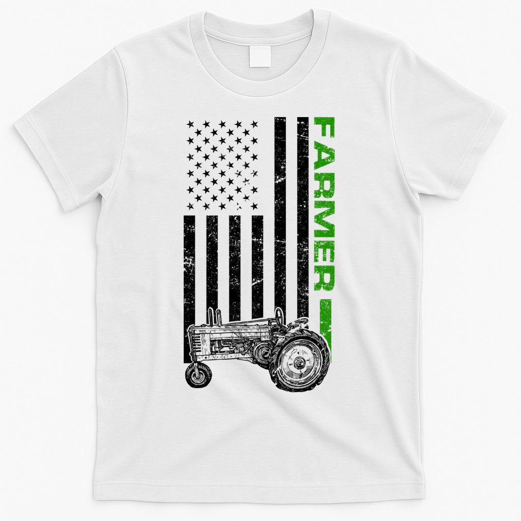 American Farmer USA Tractor Flag T-Shirt