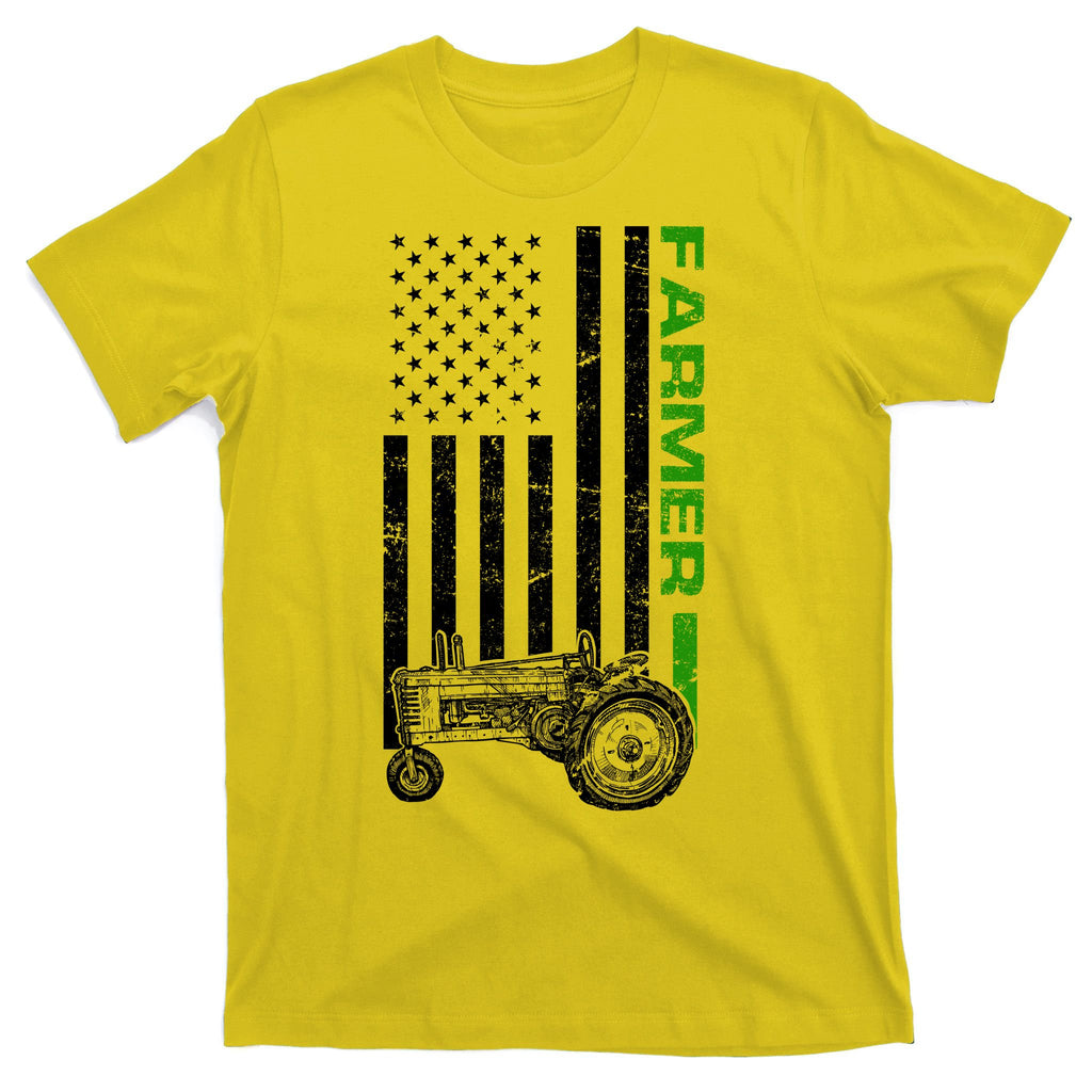 American Farmer USA Tractor Flag T-Shirt