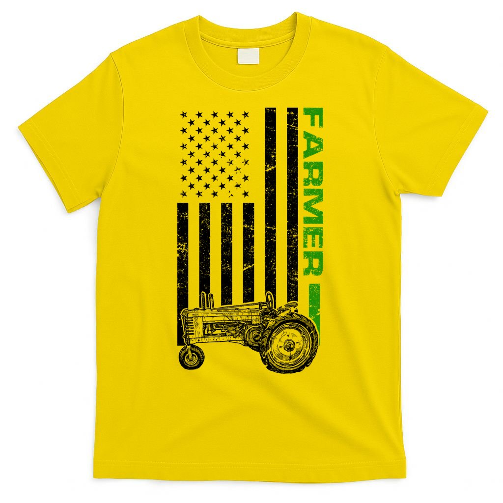 American Farmer USA Tractor Flag T-Shirt