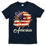 American Flag Sunflower USA T-Shirt