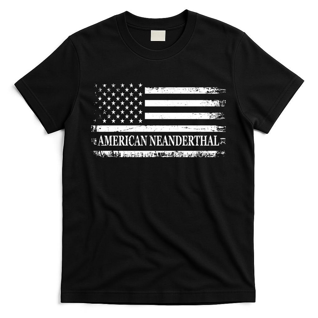 American Neanderthal USA American Flag T-Shirt