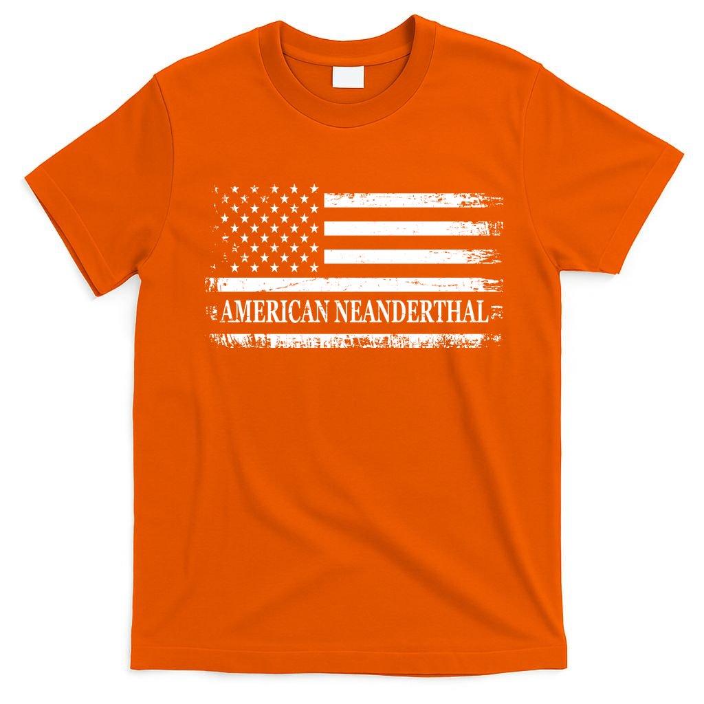 American Neanderthal USA American Flag T-Shirt