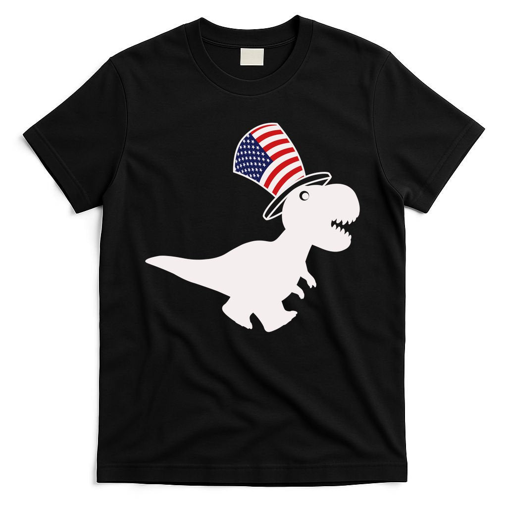 American T-Rex Dinosaur USA Flag T-Shirt