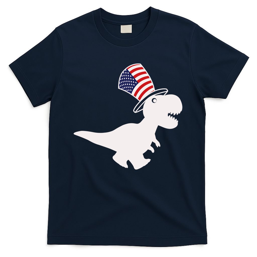 American T-Rex Dinosaur USA Flag T-Shirt