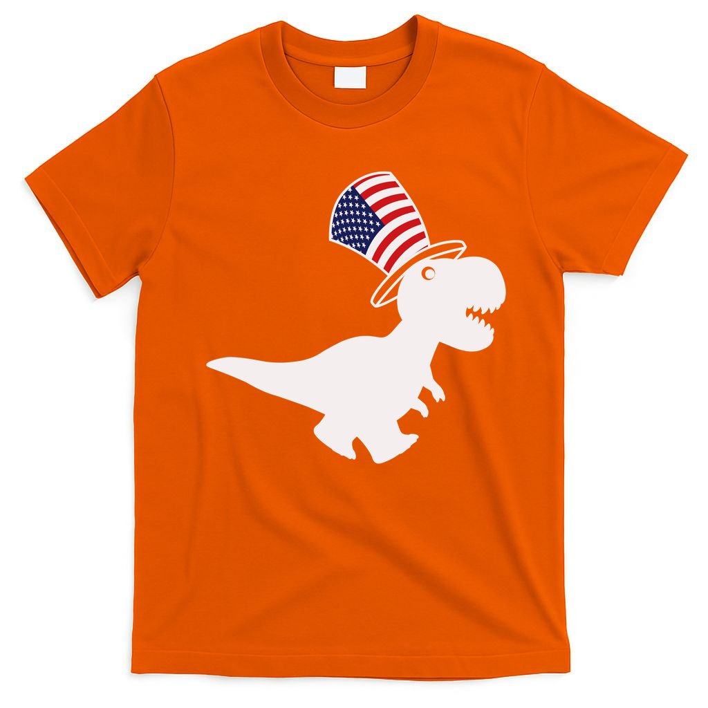 American T-Rex Dinosaur USA Flag T-Shirt