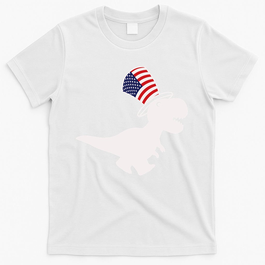 American T-Rex Dinosaur USA Flag T-Shirt