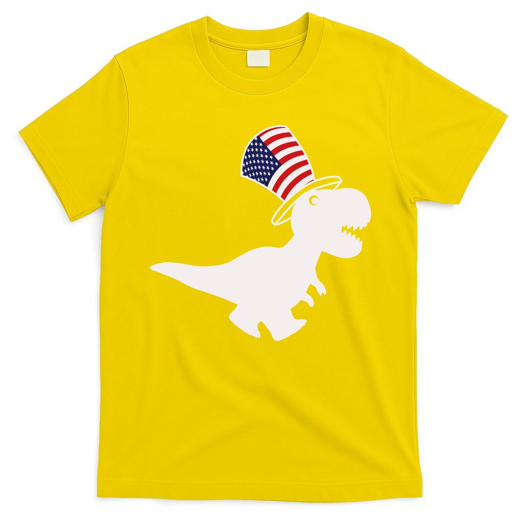 American T-Rex Dinosaur USA Flag T-Shirt