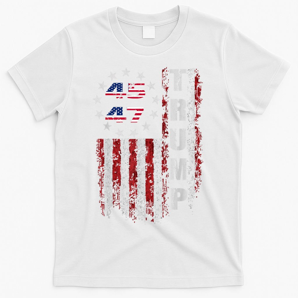 American Made Trump Merchandise Trump 45 47 Flag 2025 T-Shirt
