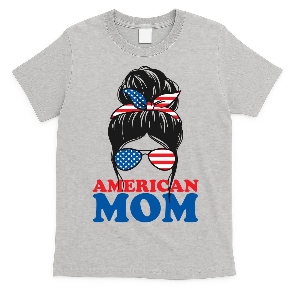 American Mom Usa Hair Bun T-Shirt