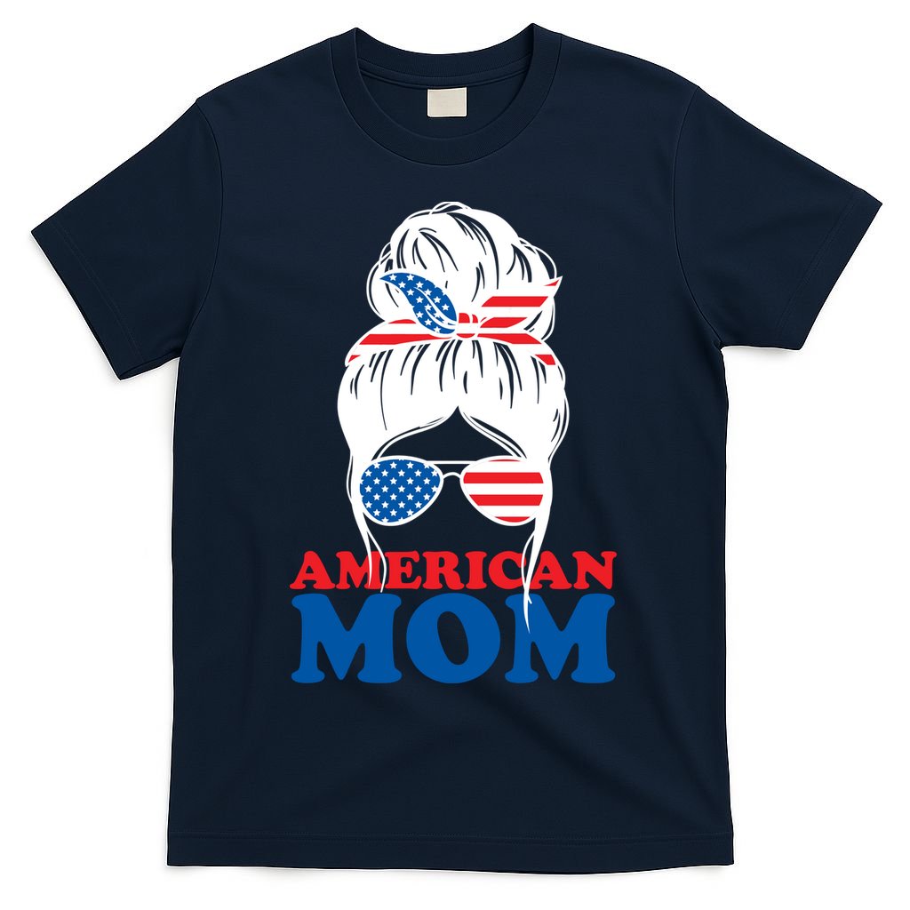 American Mom Usa Hair Bun T-Shirt