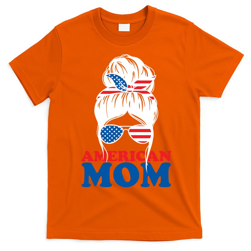 American Mom Usa Hair Bun T-Shirt