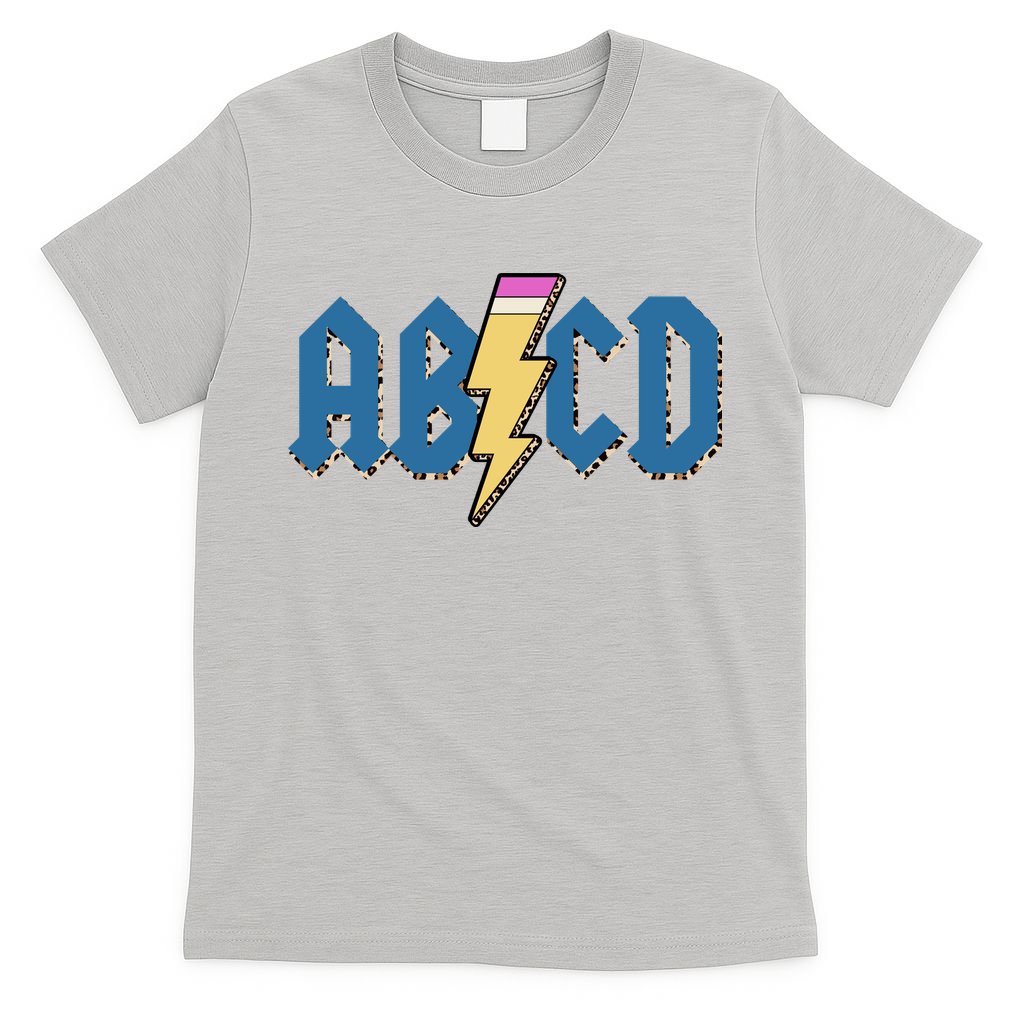 ABCD Pencil Lightning Rockn Roll Teacher Back To School T-Shirt