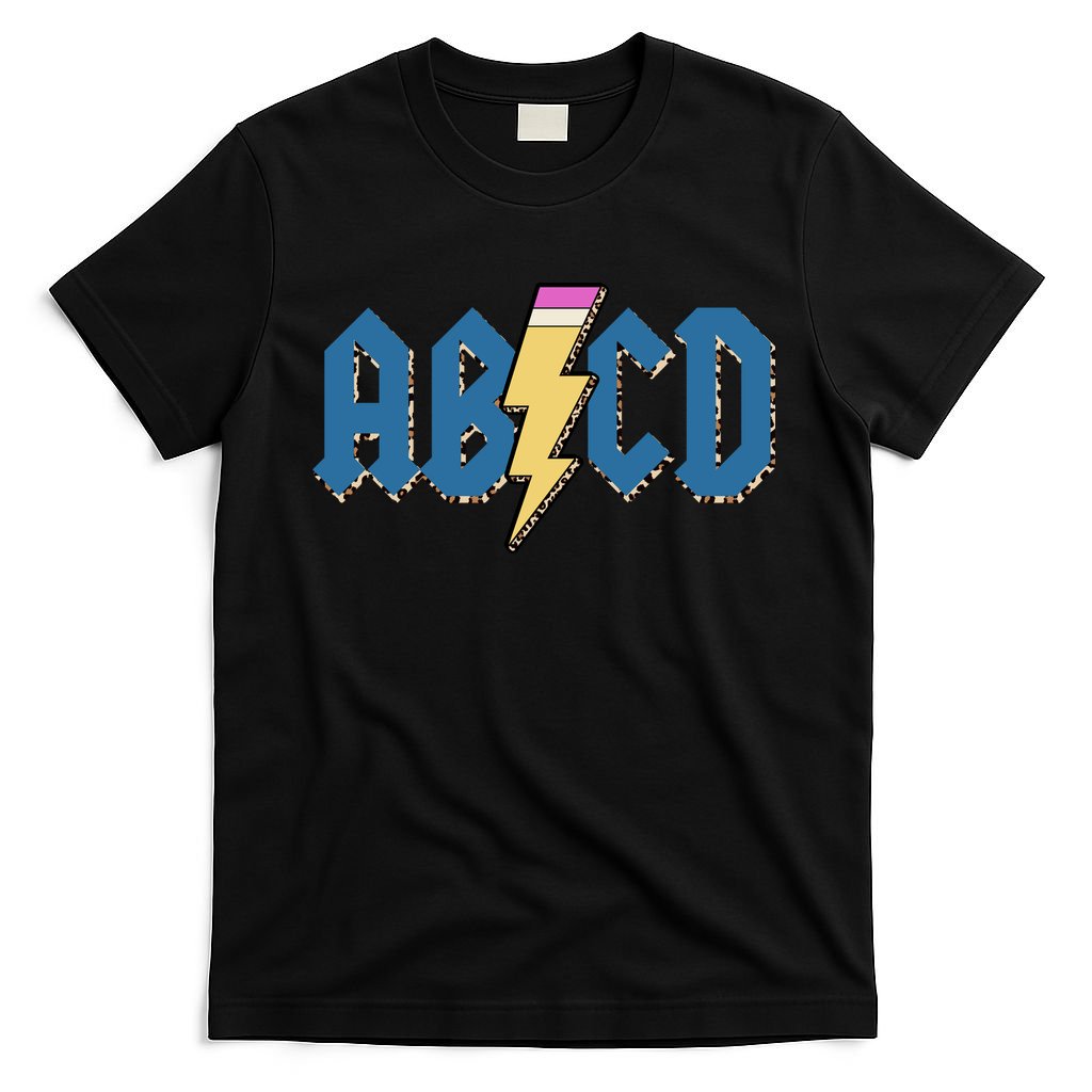 ABCD Pencil Lightning Rockn Roll Teacher Back To School T-Shirt