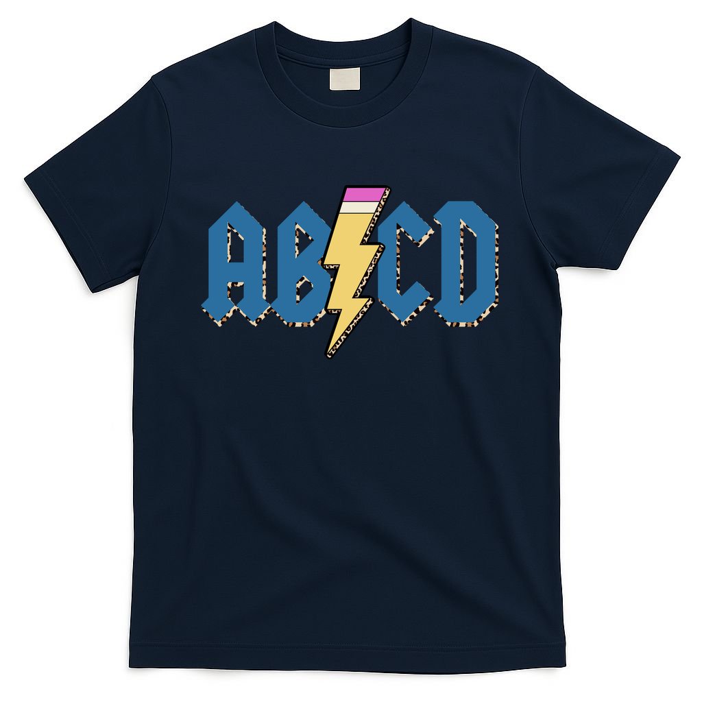 ABCD Pencil Lightning Rockn Roll Teacher Back To School T-Shirt