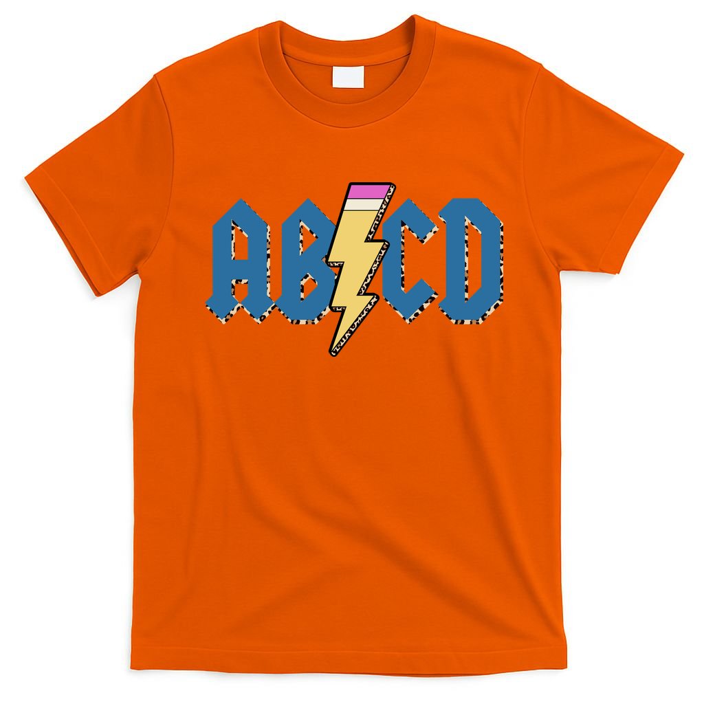 ABCD Pencil Lightning Rockn Roll Teacher Back To School T-Shirt