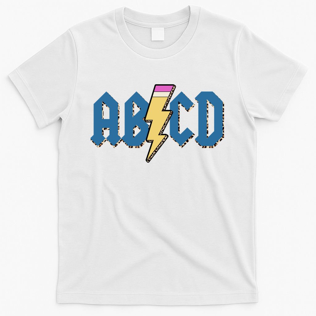 ABCD Pencil Lightning Rockn Roll Teacher Back To School T-Shirt