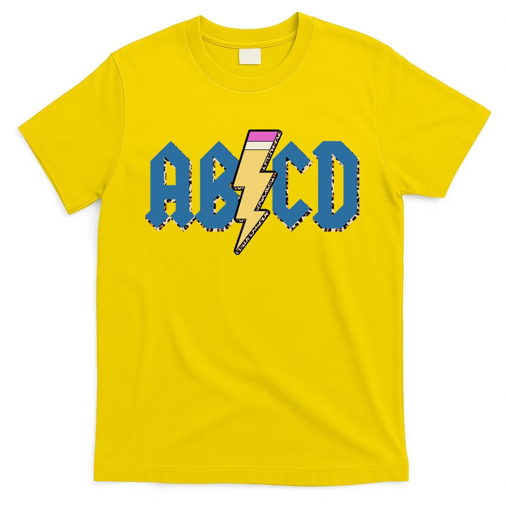 ABCD Pencil Lightning Rockn Roll Teacher Back To School T-Shirt