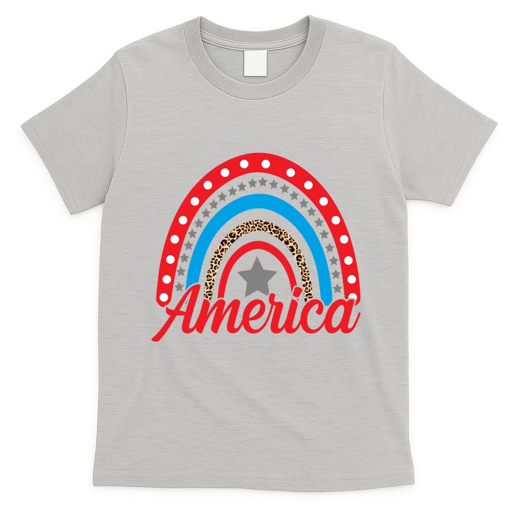 America Rainbow Star 4th Of July T-Shirt