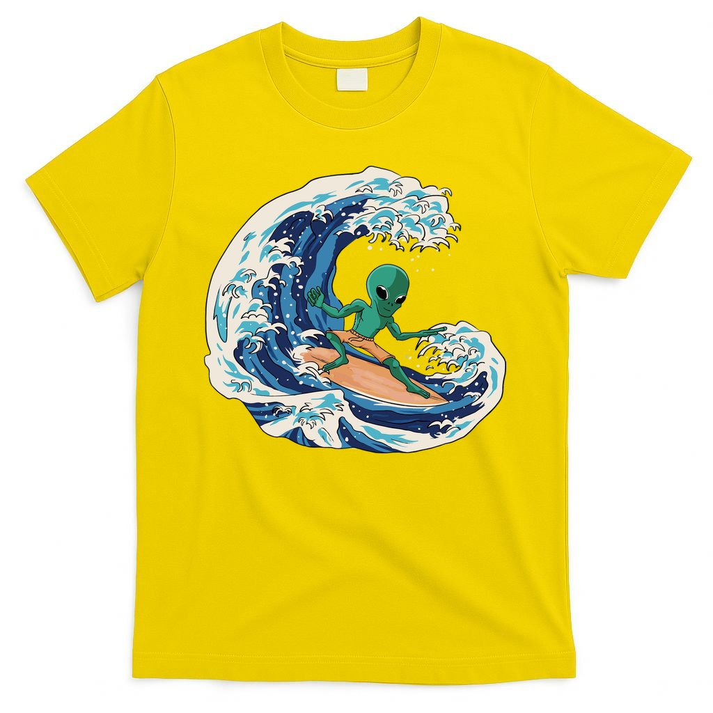 Alien Surfing Summer Surfer T-Shirt