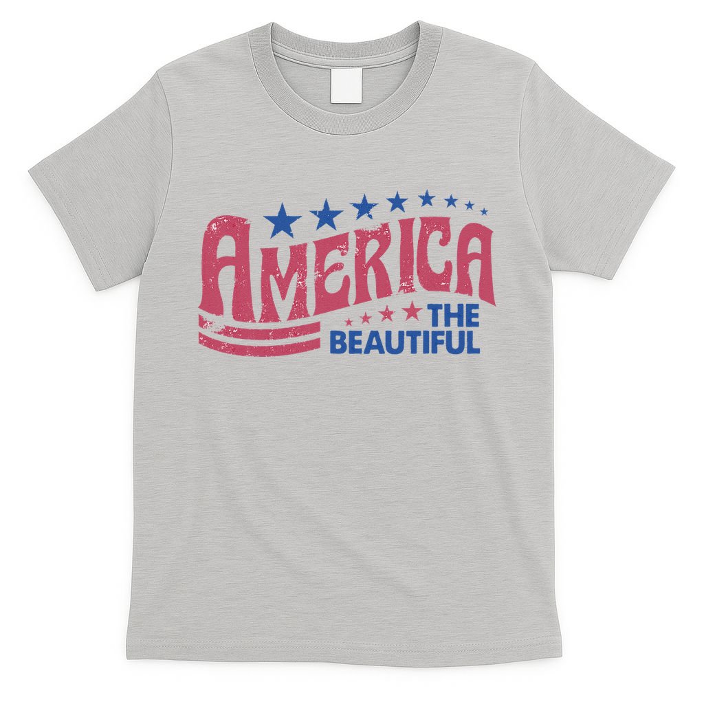 America The Beautiful Retro Vintage American 4th Of July T-Shirt