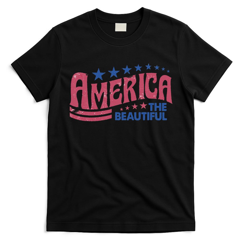 America The Beautiful Retro Vintage American 4th Of July T-Shirt