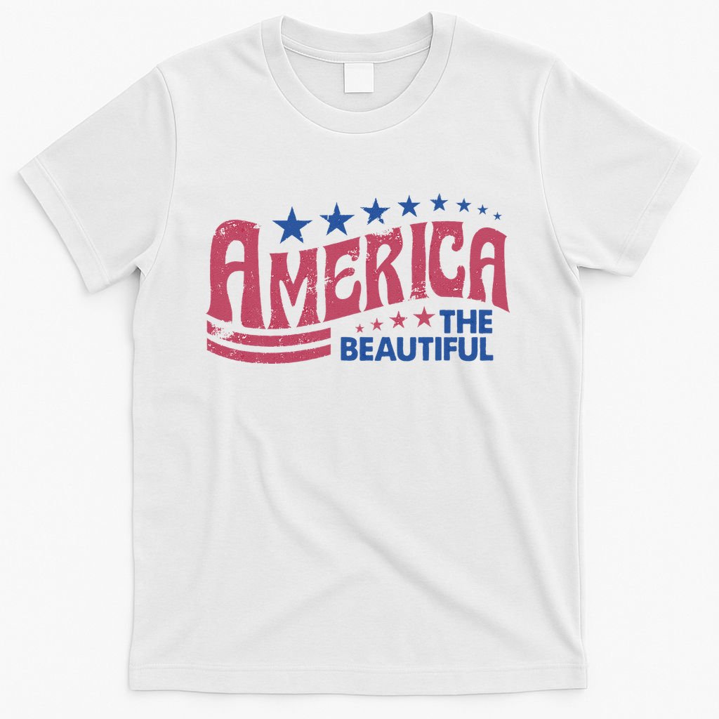 America The Beautiful Retro Vintage American 4th Of July T-Shirt