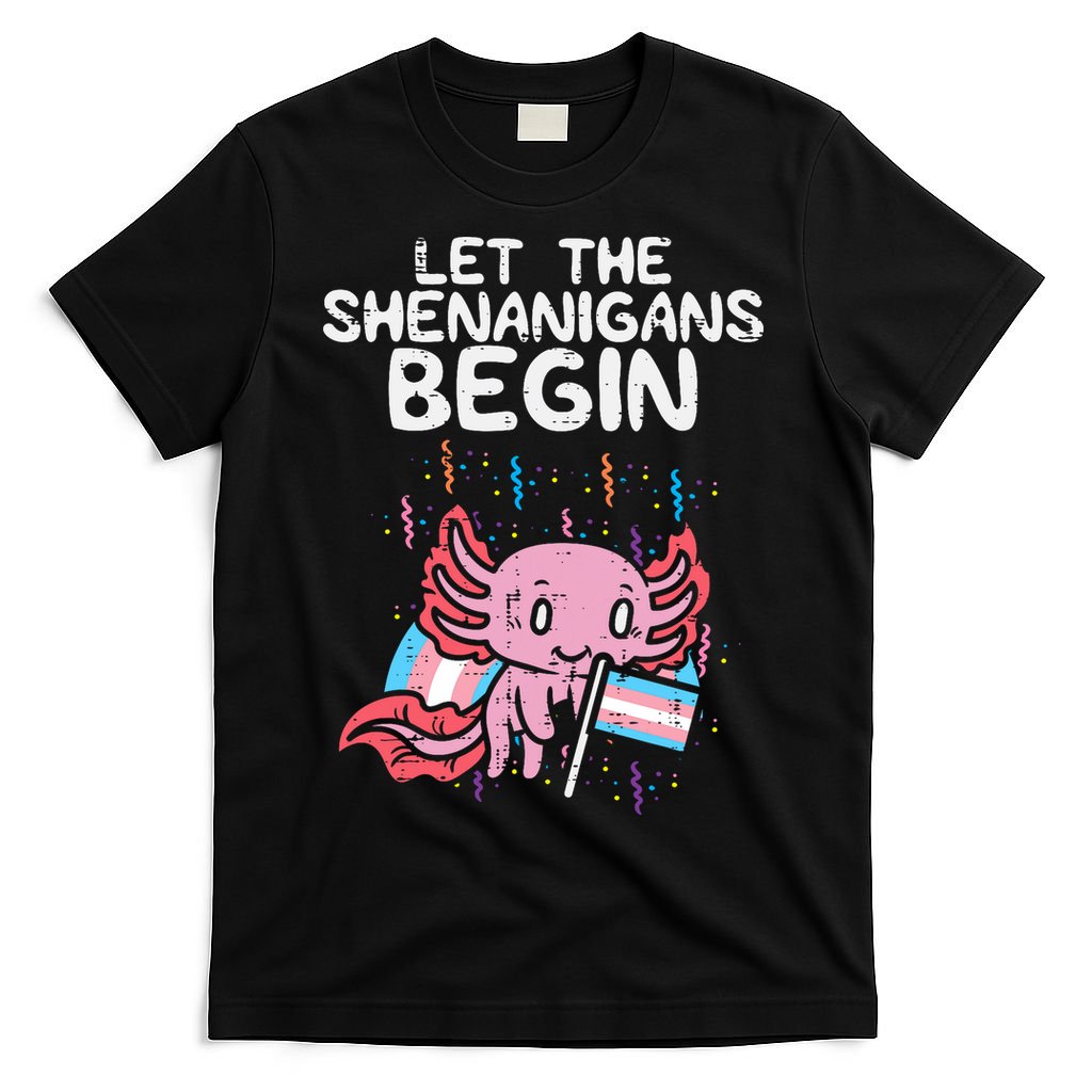 Axolotl Transgende.r Flag Shenanigans Tran.s Transsexual Pride T-Shirt