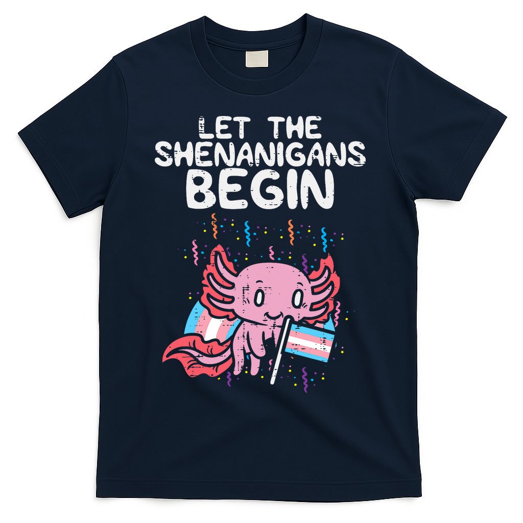 Axolotl Transgende.r Flag Shenanigans Tran.s Transsexual Pride T-Shirt