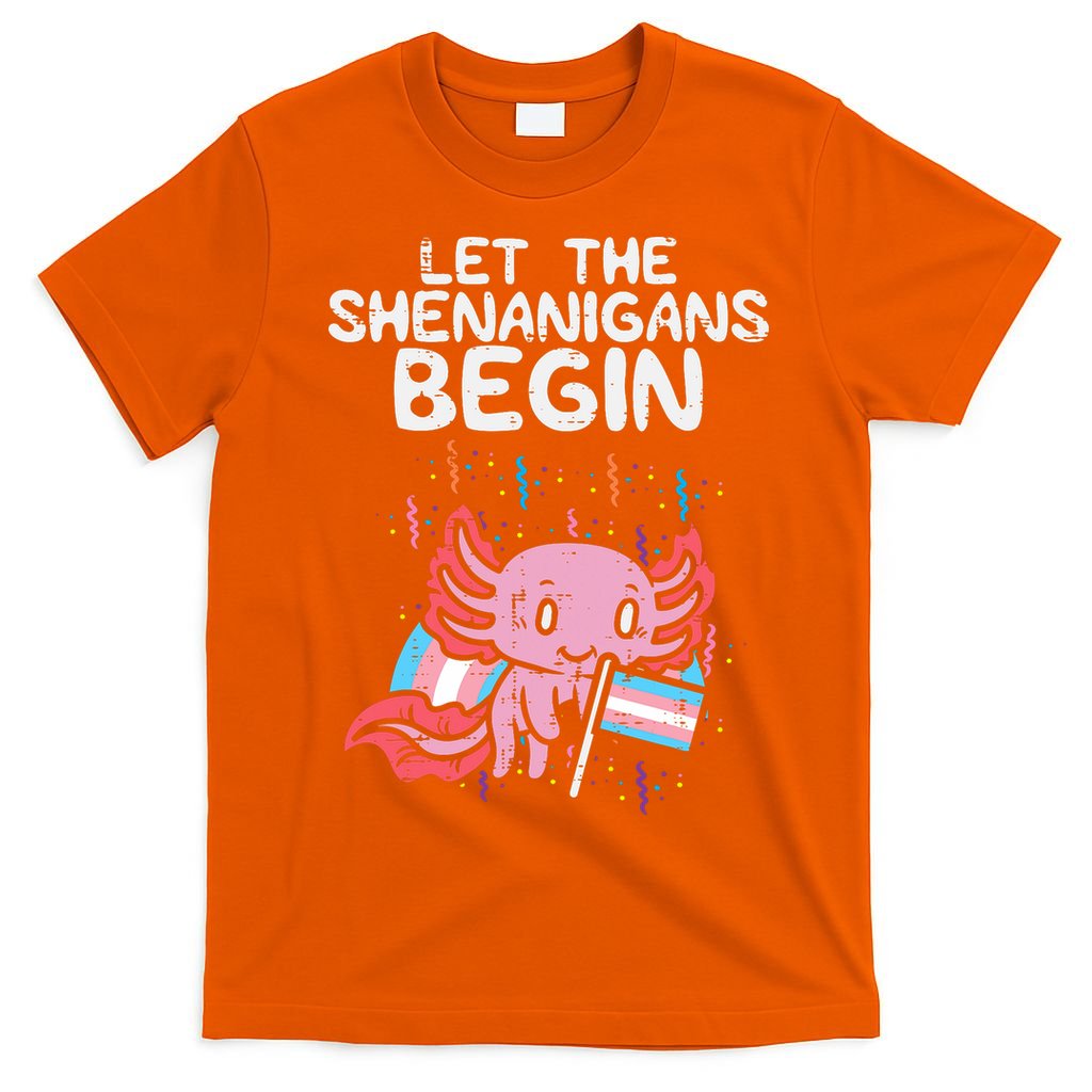 Axolotl Transgende.r Flag Shenanigans Tran.s Transsexual Pride T-Shirt