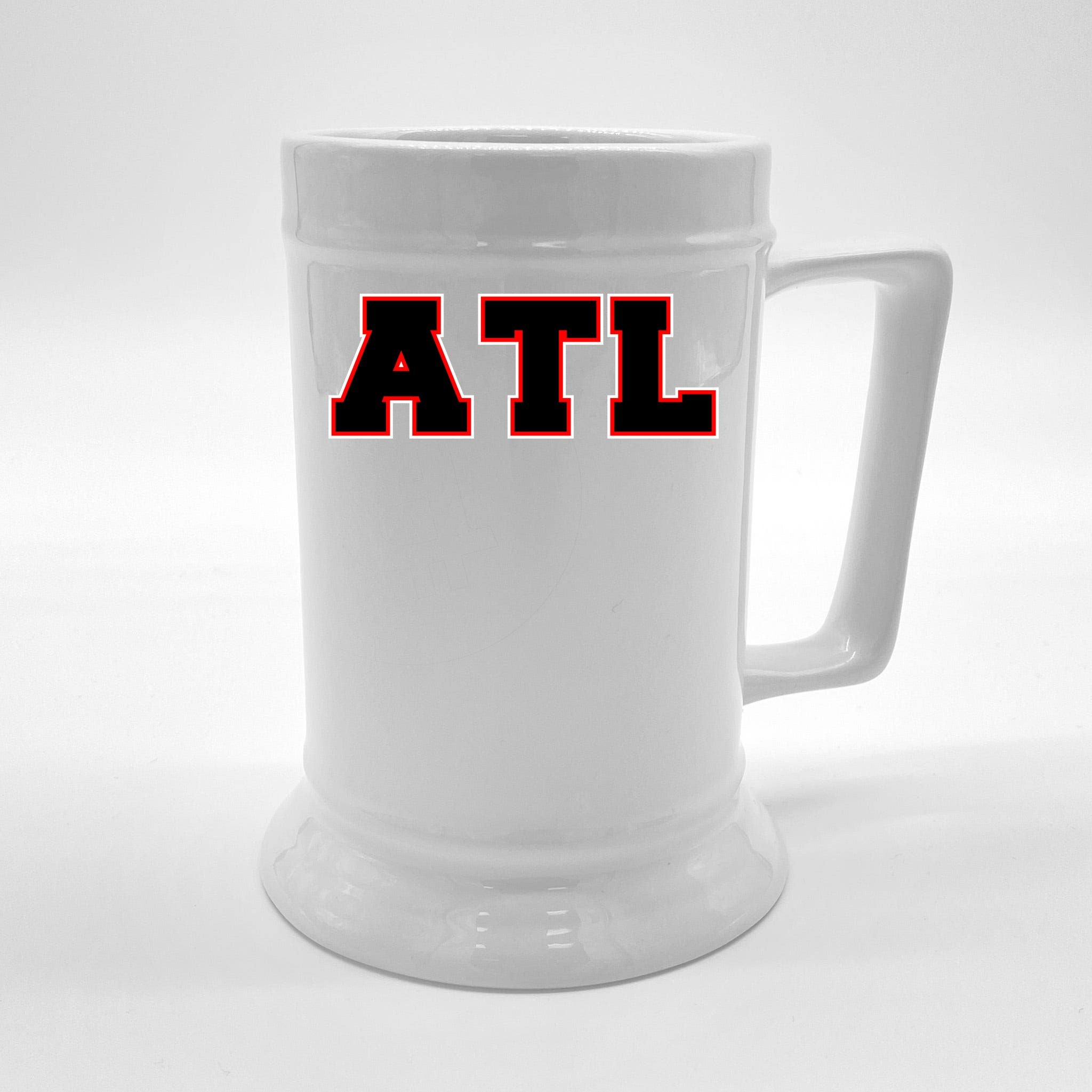 ATL Atlanta, Georgia College Letters Football Fan Block Letters Beer Stein