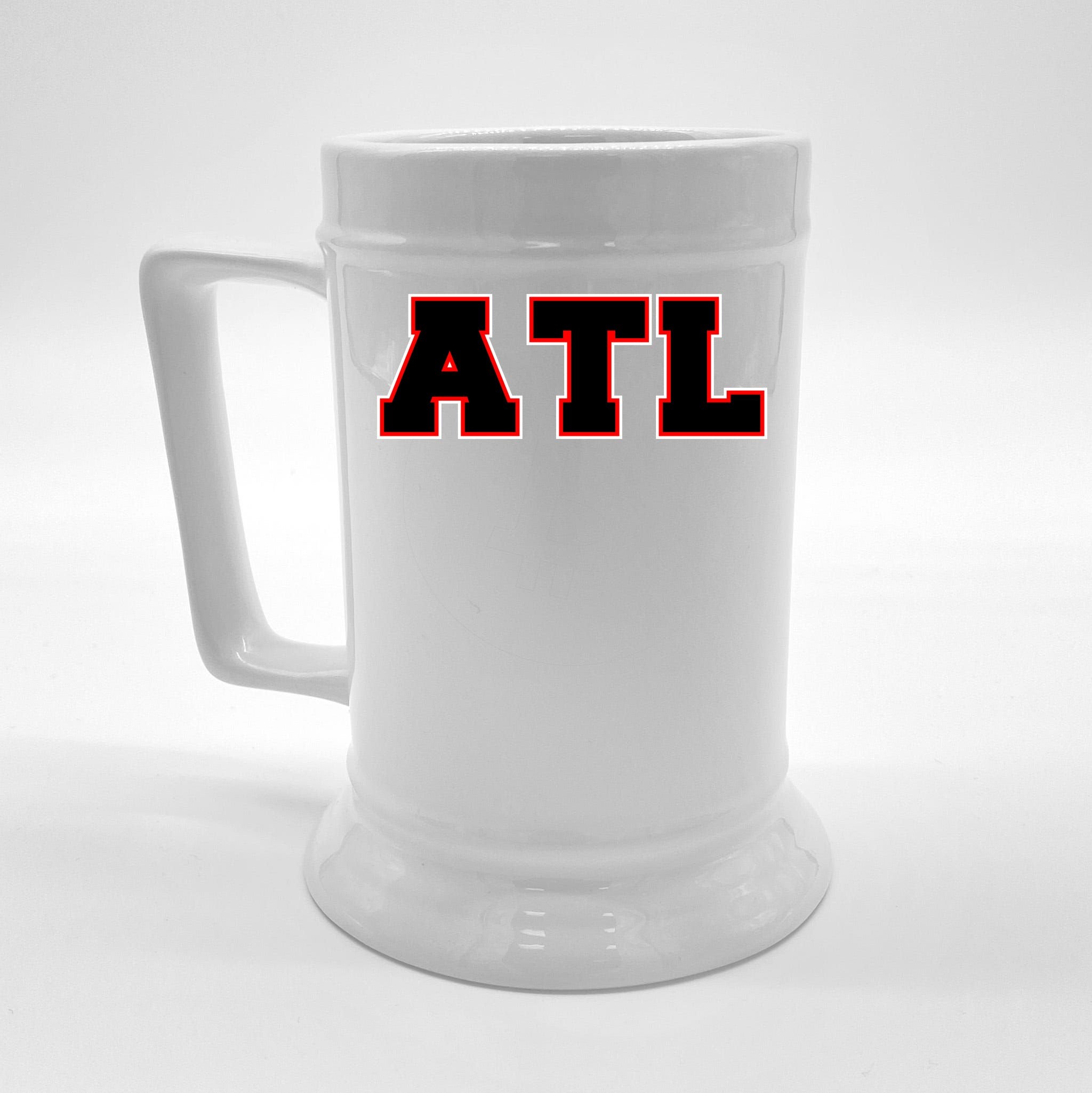 ATL Atlanta, Georgia College Letters Football Fan Block Letters Beer Stein