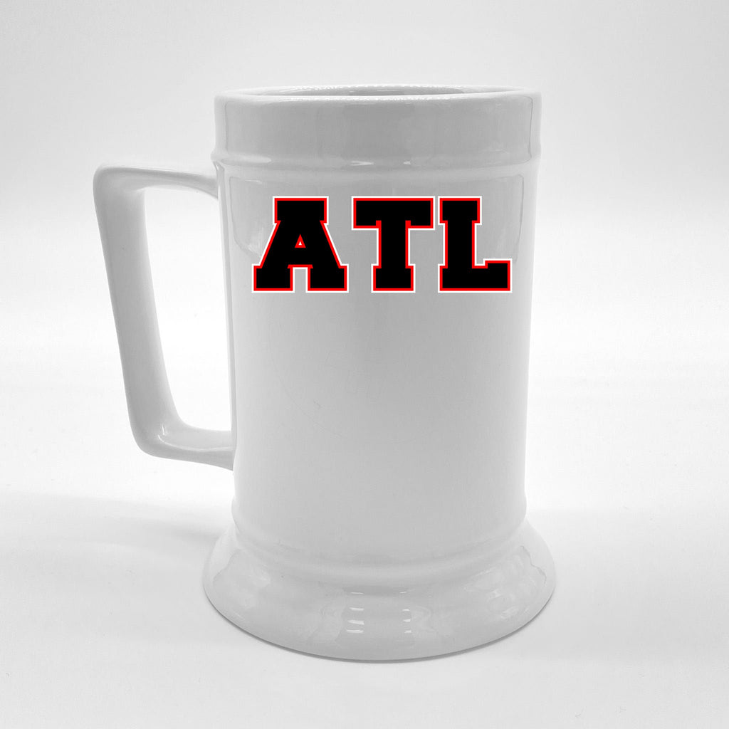 ATL Atlanta, Georgia College Letters Football Fan Block Letters Beer Stein