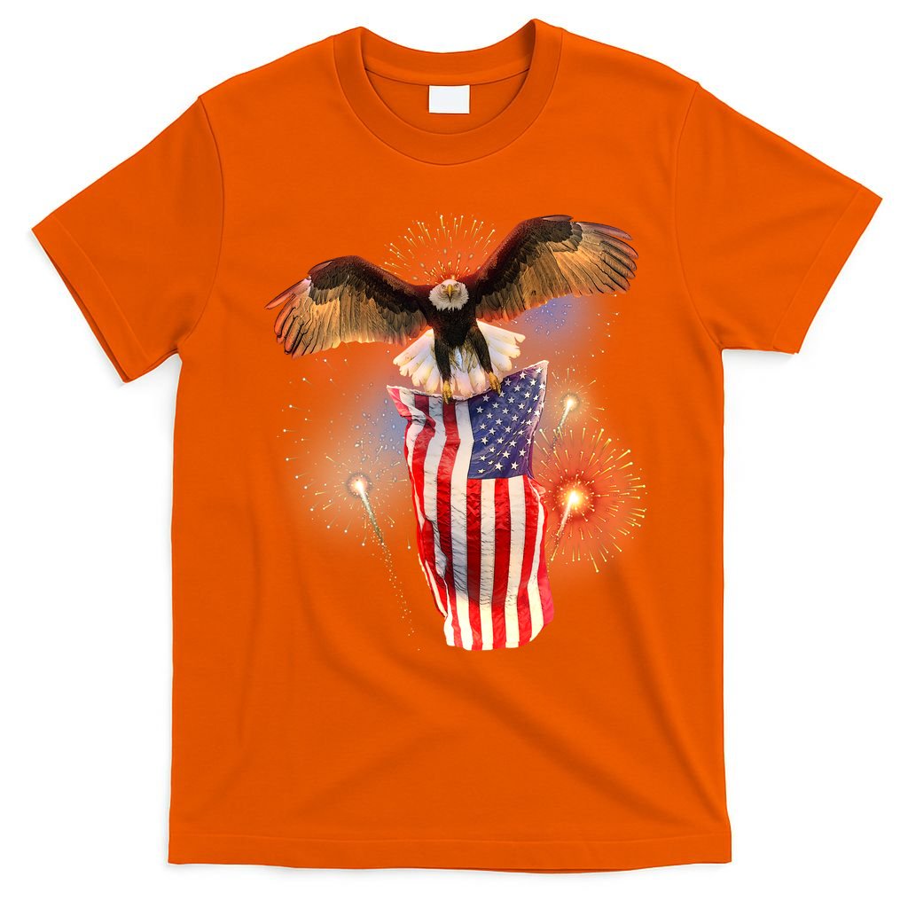 America USA Flag Eagle Fireworks T-Shirt