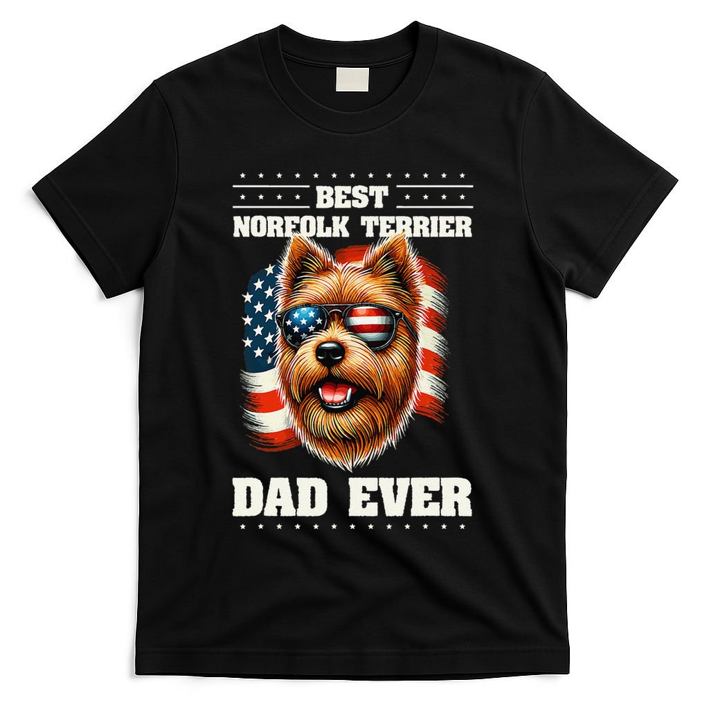 American Usa Flag Norfolk Terrier Terriers 4th Of July T-Shirt