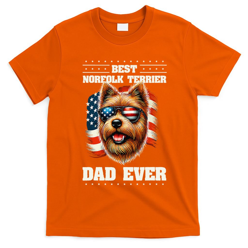 American Usa Flag Norfolk Terrier Terriers 4th Of July T-Shirt