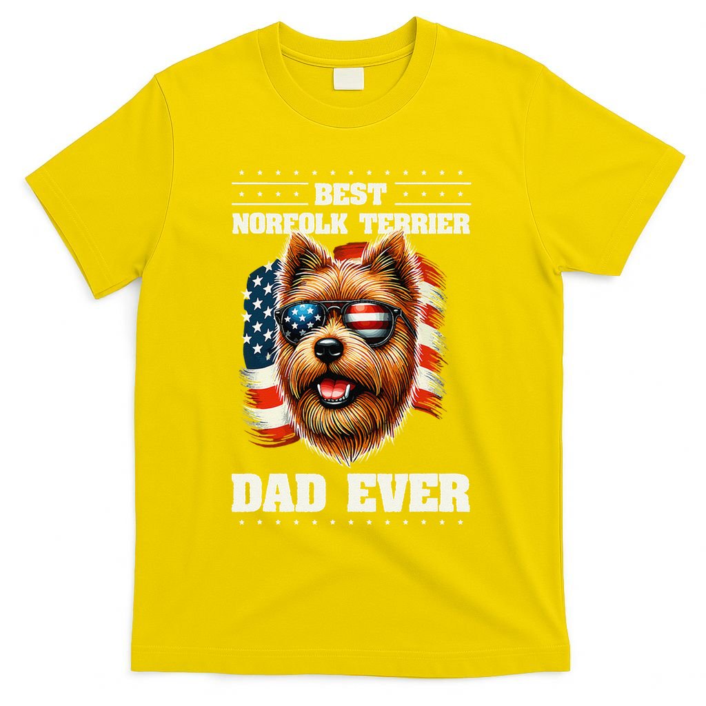 American Usa Flag Norfolk Terrier Terriers 4th Of July T-Shirt