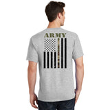 Army United States Thin Camo Line Flag Front And Back T-Shirt