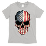 American USA Skull Grunge American Flag T-Shirt