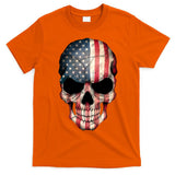 American USA Skull Grunge American Flag T-Shirt