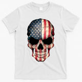American USA Skull Grunge American Flag T-Shirt